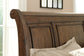 Flynnter  Sleigh Bed With 2 Storage Drawers With Mirrored Dresser