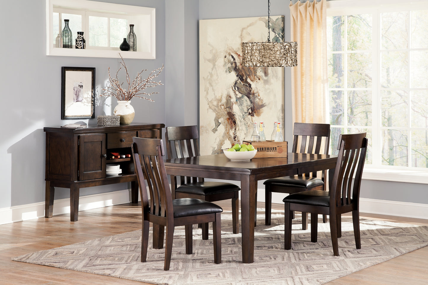Haddigan Dining Table and 4 Chairs with Storage