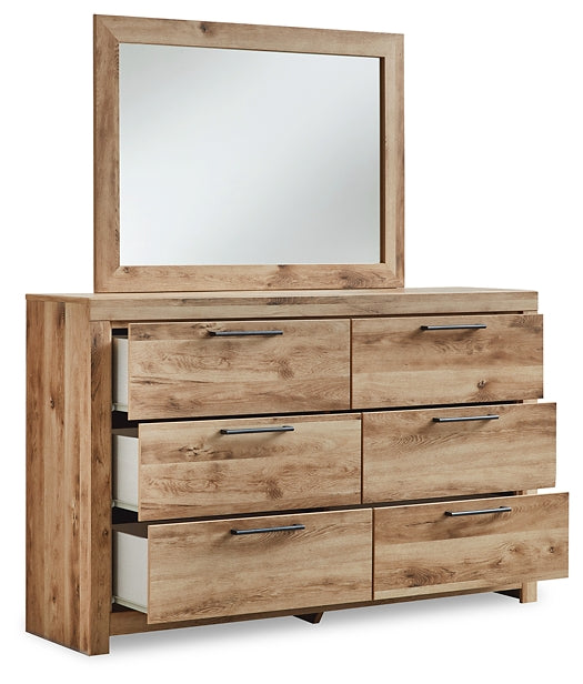 Hyanna Full Panel Storage Bed with Mirrored Dresser and Nightstand